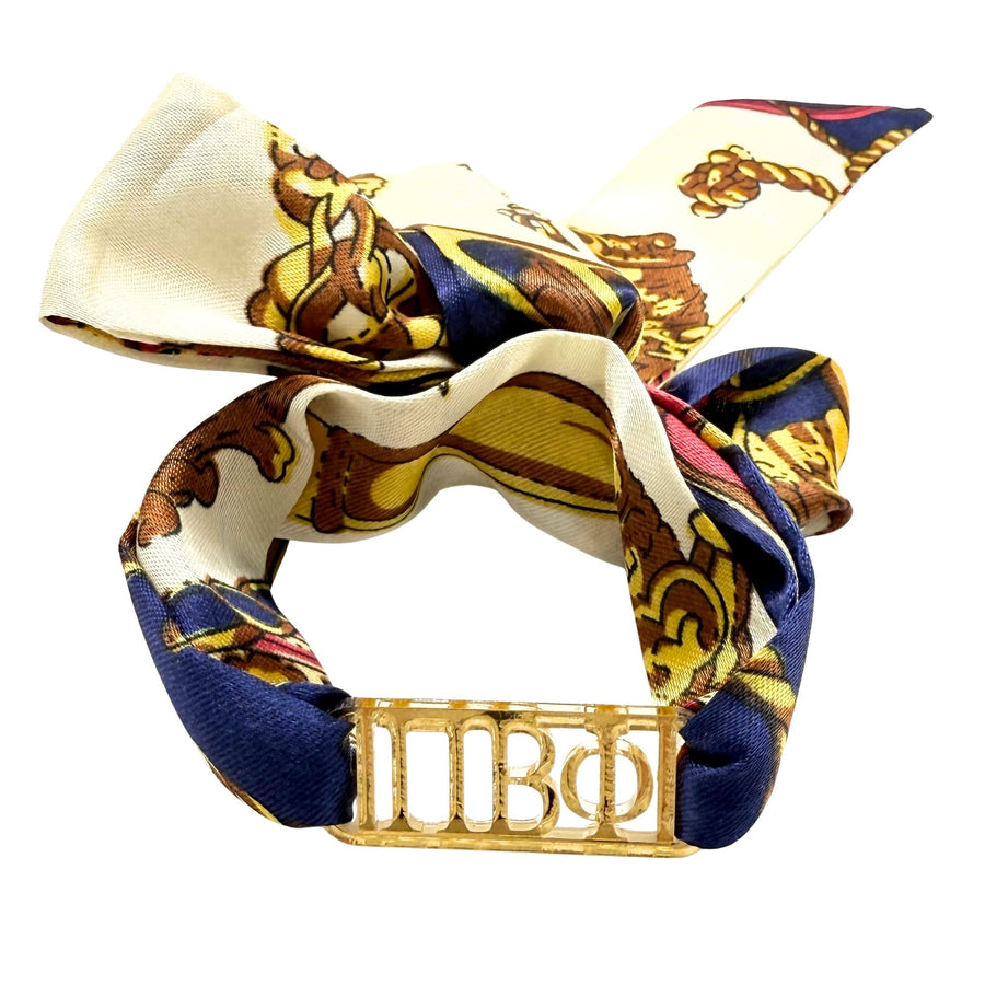 Pi Beta Phi  - Tie Scarf with Sorority Greek Slide