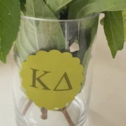 Sorority Greek Letter Scalloped Faux Suede Sticker Patch
