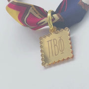 Pi Beta Phi Square Scallop Bouquet Charm - Scarf Tie Option
