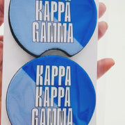 Sorority Car Coasters - 2-Tone Diagonal