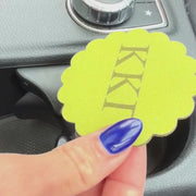 Sorority Scalloped Faux Suede Car Coasters