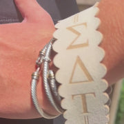 Sorority Greek Letter Faux Suede Wristlet Keychain