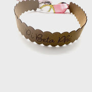 Pi Beta Phi Scalloped Faux Suede and Satin Scarf Bands