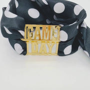 Game Day Tie Scarf with Gold Mirrored Slide