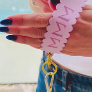 Sorority Greek Letter Faux Suede Wristlet Keychain
