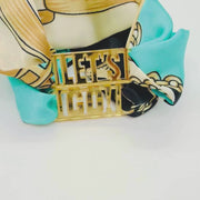 Let's Go! Tie Scarf with Gold Mirrored Slide