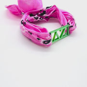Sorority Bandana Wrap with Greek Letter Acrylic Slide