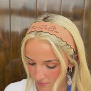Sorority Scalloped Faux Suede and Satin Scarf Bands