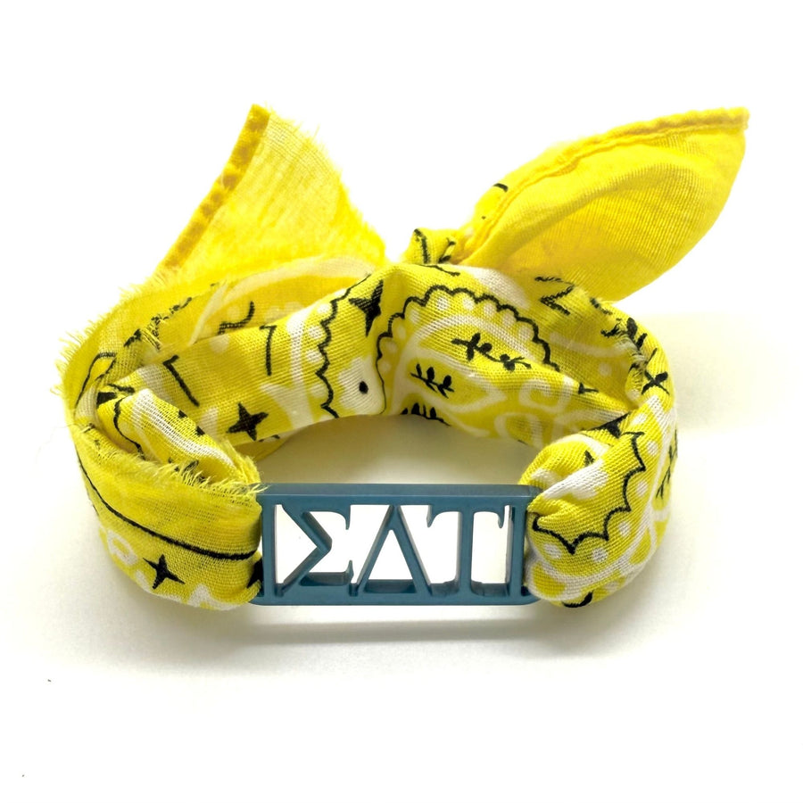 Sigma Delta Tau - Bandana Wrap w/ Metallic Acrylic Slide