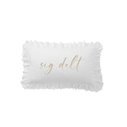 Sorority Script Nickname Scalloped Ruffle Pillow Cover