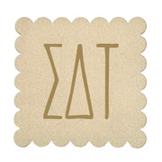Sorority Scalloped Faux Suede Coasters
