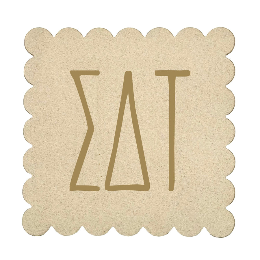 Sorority Scalloped Faux Suede Coasters