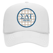 Sorority & Sorority Mom Greek Letter Hats with Gingham Design in Sorority Colors