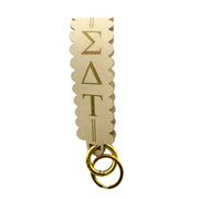 Sorority Greek Letter Faux Suede Wristlet Keychain