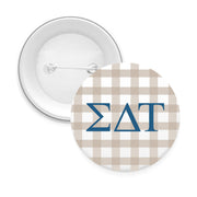 Sorority & Sorority Mom Greek Letter Gingham Buttons