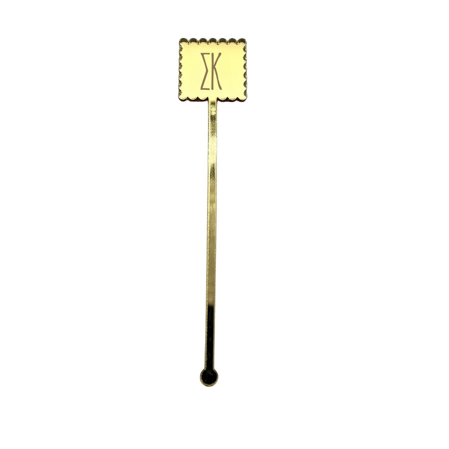 Sorority Scallop Mirror Acrylic Stir Sticks