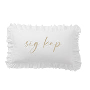 Sorority Script Nickname Scalloped Ruffle Pillow Cover
