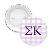 Sorority & Sorority Mom Greek Letter Gingham Buttons