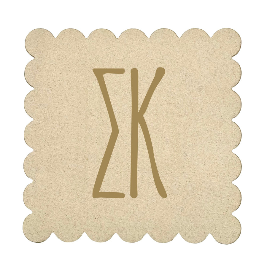 Sorority Scalloped Faux Suede Coasters