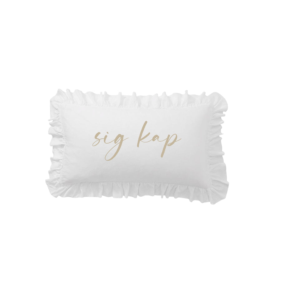 Sorority Script Nickname Scalloped Ruffle Pillow Cover