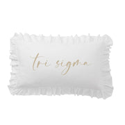 Sorority Script Nickname Scalloped Ruffle Pillow Cover