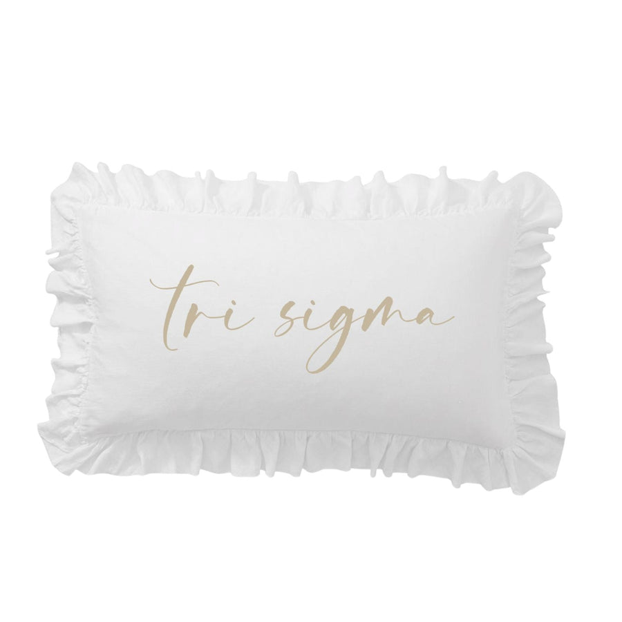 Sorority Script Nickname Scalloped Ruffle Pillow Cover