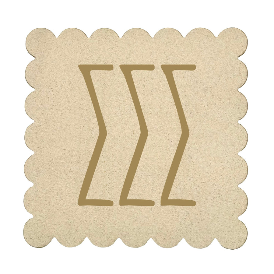 Sorority Scalloped Faux Suede Coasters