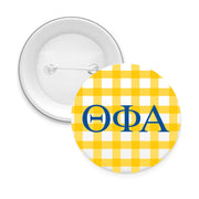 Sorority & Sorority Mom Greek Letter Gingham Buttons