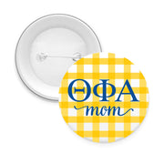 Sorority & Sorority Mom Greek Letter Gingham Buttons