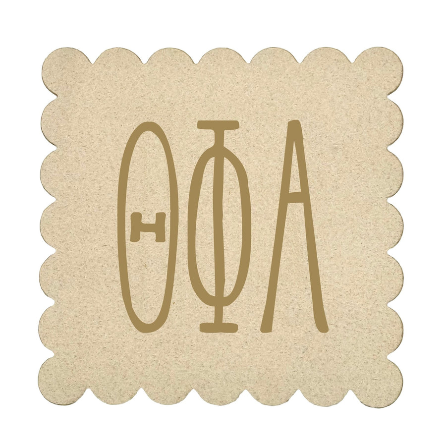Sorority Scalloped Faux Suede Coasters