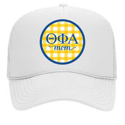 Sorority & Sorority Mom Greek Letter Hats with Gingham Design in Sorority Colors
