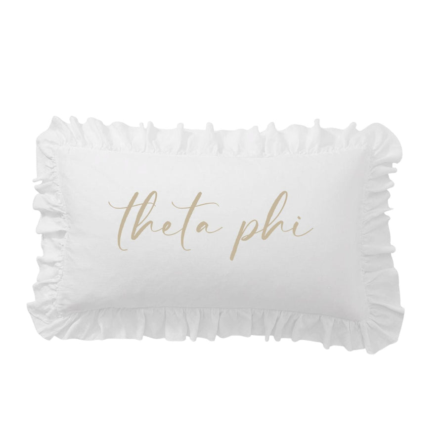 Sorority Script Nickname Scalloped Ruffle Pillow Cover