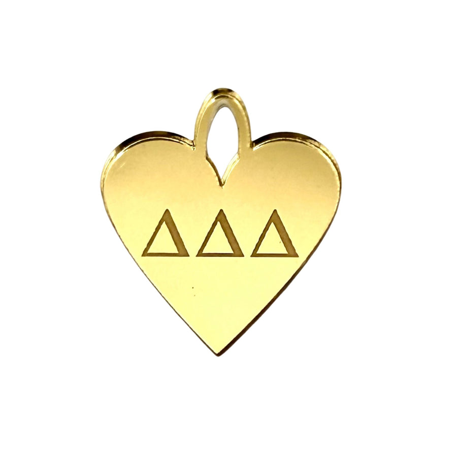 Sorority Engraved Acrylic Heart Charm