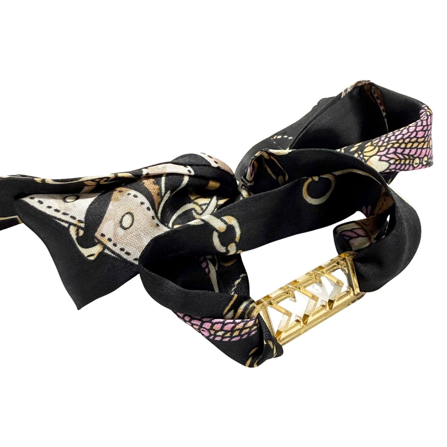 Sigma Sigma Sigma - Tie Scarf with Sorority Greek Slide