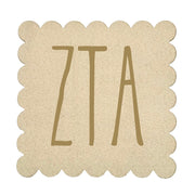 Sorority Scalloped Faux Suede Coasters
