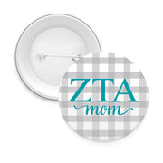 Sorority & Sorority Mom Greek Letter Gingham Buttons