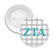Sorority & Sorority Mom Greek Letter Gingham Buttons