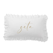Sorority Script Nickname Scalloped Ruffle Pillow Cover