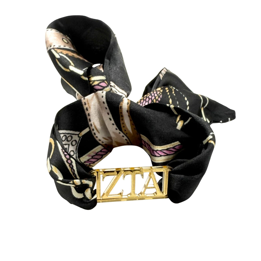 Zeta Tau Alpha - Tie Scarf with Sorority Greek Slide