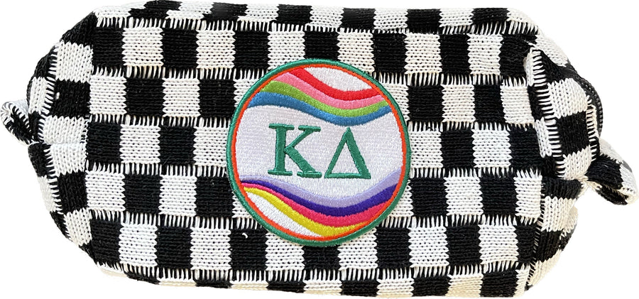 Kappa Delta - Checkered Pouch with RetroWave Embroidered Patch