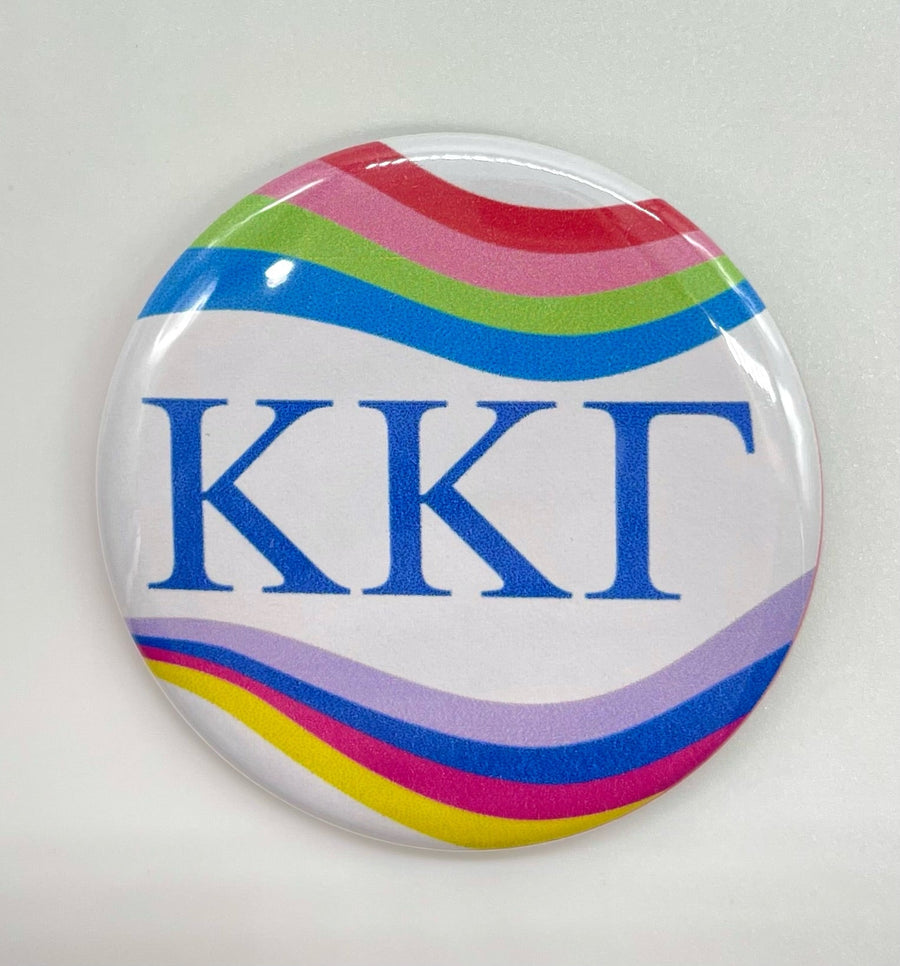 Kappa Kappa Gamma - Pin Back Button with RetroWave Design