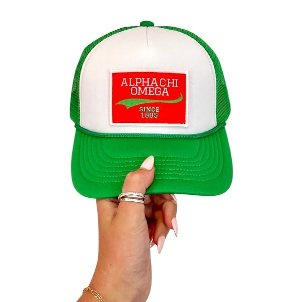 Alpha Chi Omega - Trucker Hat with Collegiate Patch