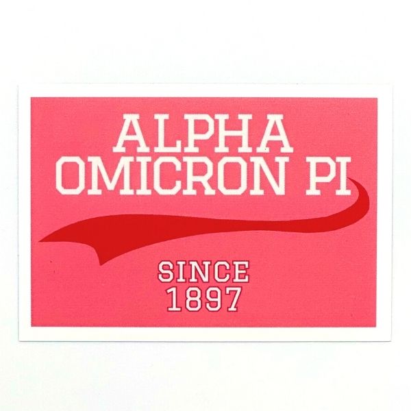 Alpha Omicron Pi - Sticker Patch with Collegiate Design
