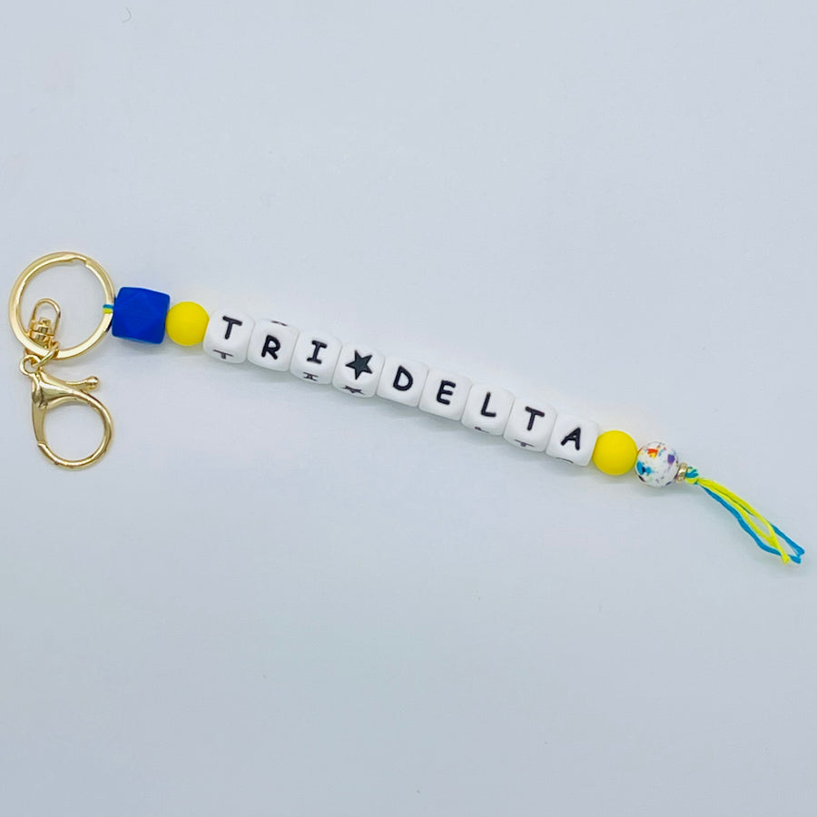 Silicone Beaded Keychain - Delta Delta Delta