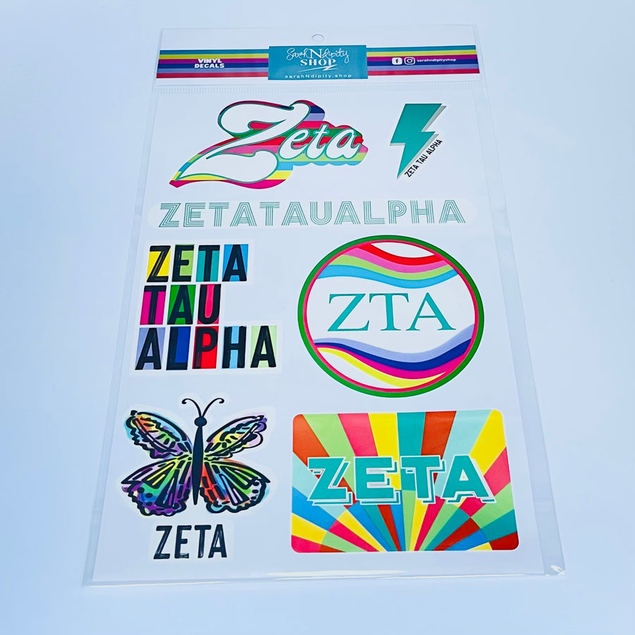 Vinyl Decal Sheet - Zeta Tau Alpha