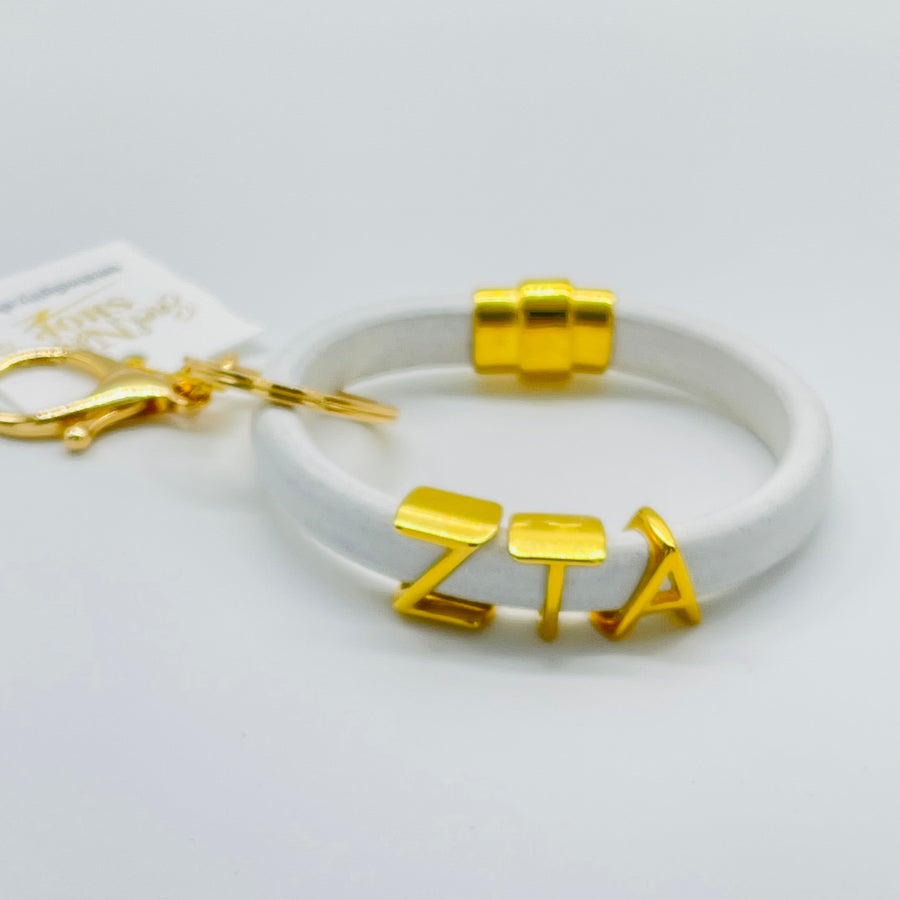 Leather Bracelet Keychain - Zeta Tau Alpha