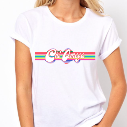 RetroStripe T-Shirt - Chi Omega