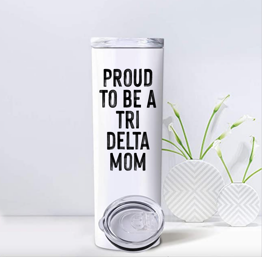 Proud to Be A Mom Insulated Travel Mugs - Tri Delta