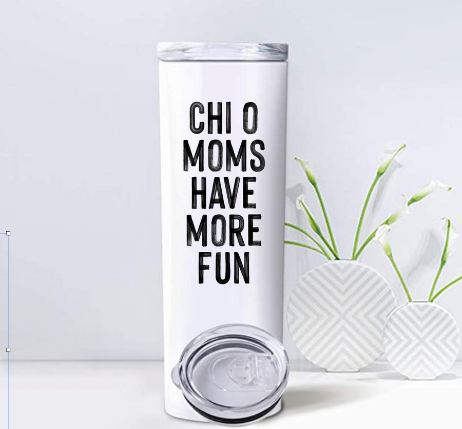 Moms Have More Fun Insulated Travel Mugs - Chi Omega