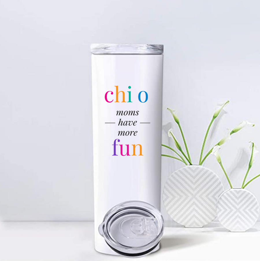 Bright - Moms Have More Fun Insulated Travel Mugs - Chi Omega